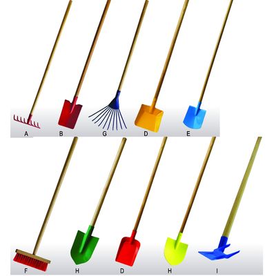 10pcs 정원 손 도구 세트 긴 나무 손잡이 다기능 및 사용자 정의 지원